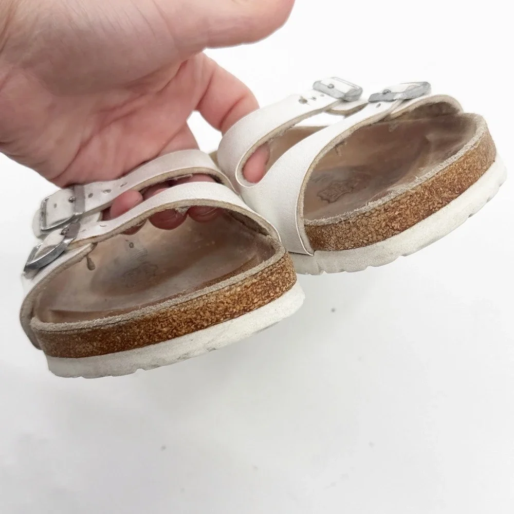 Birkenstock Ibiza White Birko-Flor Two Strap Sandals Womens 38 L7 M5 - Picture 7 of 11